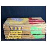 HAND PAINTED WOOD SLAT CRATE COMPLETELY FULL OF