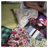 Accent Pillows, Silks, Fabrics, Socks, & Coat