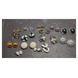 Vintage Clip On Costume Jewelry Earrings, Whiting