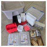 Lot of Plastic Storage Tubs & Organizers
