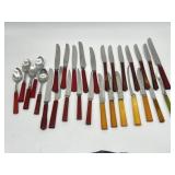 Assorted Bakelite Flatware : Spoons , Knives ,