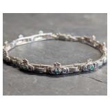 Vintage Irish 925 Sterling Silver Claddagh Tennis