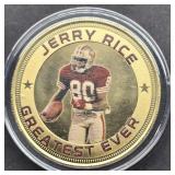 JERRY RICE GOLDEN BRASS TRIBUTE COIN.