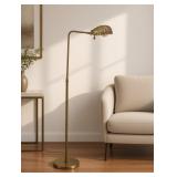Vintage Brass Shell Shade Floor Lamp, Clam Shaped
