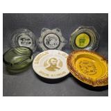 Vintage Glass & Ceramic Souvenir Ashtrays Ash