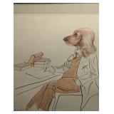 Anthropomorphic Golden Dog in Suit, Writingï¿½ /