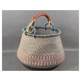 Colorful Woven Basket w/ Handle