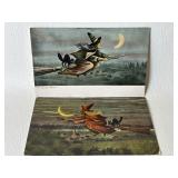2 Antique Witch Postcards Unused