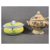 Soup Tureen & Festive Covered Rooster Server