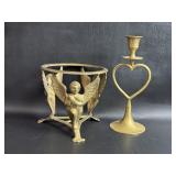 Brass Angel Stand w/ Brass Candle Holder