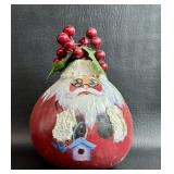Hand Painted Santa Gourd