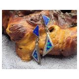 Sterling Silver Faux Blue Opal Earrings
