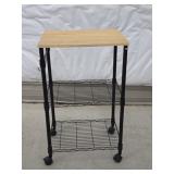 Modern Wood-Top Rolling Stand