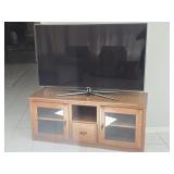 60" Samsung Flat Screen TV on Oak Stand