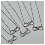 5 STERLING SILVER NEW INFINITY NECKLACES