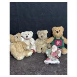 SMALL STUFFED TEDDY BEARS W/ SANTA CHRISTMAS