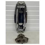 VINTAGE KROMEX SERVING TRAY & HAZEL ATLAS SILVER