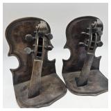 Brass Violin Neck Bookend Pair