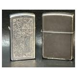 2 Zippo Vintage Lighters, 1 Monogram