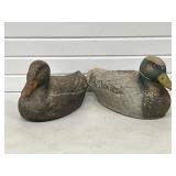 2 Older Paper Mache Duck Decoys w/ issues