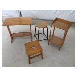 Group of Wooden Stands & Stools
