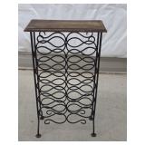 Modern Metal Wine Rack w/ Wooden Top
