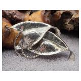 Sterling Silver Leaf Brooch