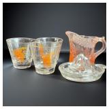 MCM Glasses w/ Juicer & Punk Glass Creamer w/