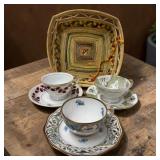 Three Small Tea Cups in Basket