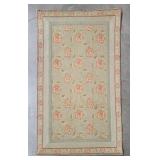Floral Rug 27"x46" French Needlepoint Style