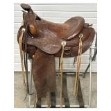 VINTAGE BONA ALLEN BROWN LEATHER WESTERN SADDLE