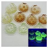 10 Cambridge Glass Scallop Shell Footed Nut Dish