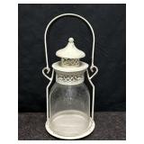 METAL & GLASS TABLE OR HANGING CANDLE LATERN