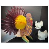 Napco Thanksgiving Turkey Ceramic Candle Holders