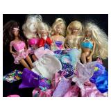 Lot of Barbie Dolls w/ Clothing