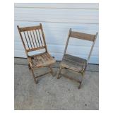 Vtg Folding Wooden Chairs