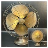 Vtg Emerson Oscillating Desk Fan 6250-K Brass