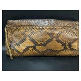 Vintage Python Snake Skin Clutch Purse