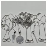 6- STERLING SILVER NECKLACES WITH INFINITY &