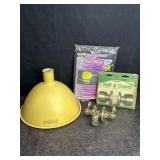 VINTAGE YELLOW ALUMINUM LIGHT SHADE, NEW TURBINE