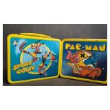 Vintage Pac-Man & Disney Goofy Metal Lunch Boxes