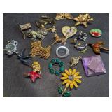 Vintage Costume Jewelry Brooch Collection