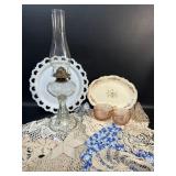Granny Core / Cottage Decor : Oil Lamp , Milk