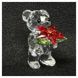 Swarovski Signed Kris Bear Poinsettia 2012