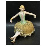 Vintage Half Doll Porcelain Pincushion w/ legs
