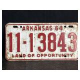 1964 ARKANSAS LICENSEE PLATE LAND OF OPPORTUNITY