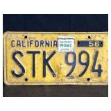 1956 CALIFORNIA LICENSE PLATE