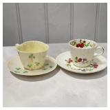 VTG Spode & Belleek Cups w/ Saucers