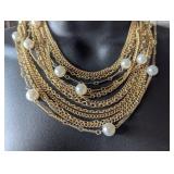 Kramer Of New York Signed Vintage Goldtone 14