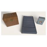 Hanging Wall File and Metal Storage Boxes. Brown